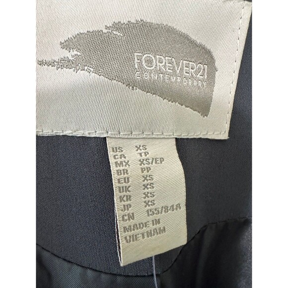 Forever 21 NWT Charcoal Collarless Open Lapel Career Blazer Suit Jacket XS - Picture 6 of 7